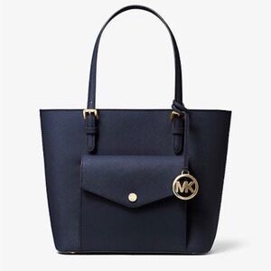 Michael Kors Jetset Saffiano Tote - Black with Charm